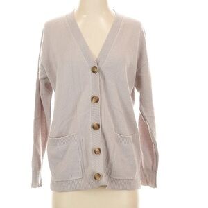 NAADAM Cashmere Boyfriend Cardigan Cream Tan Soft Lightweight Preppy